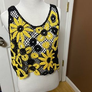 Forever21 Embroidered Sleeveless Shirt